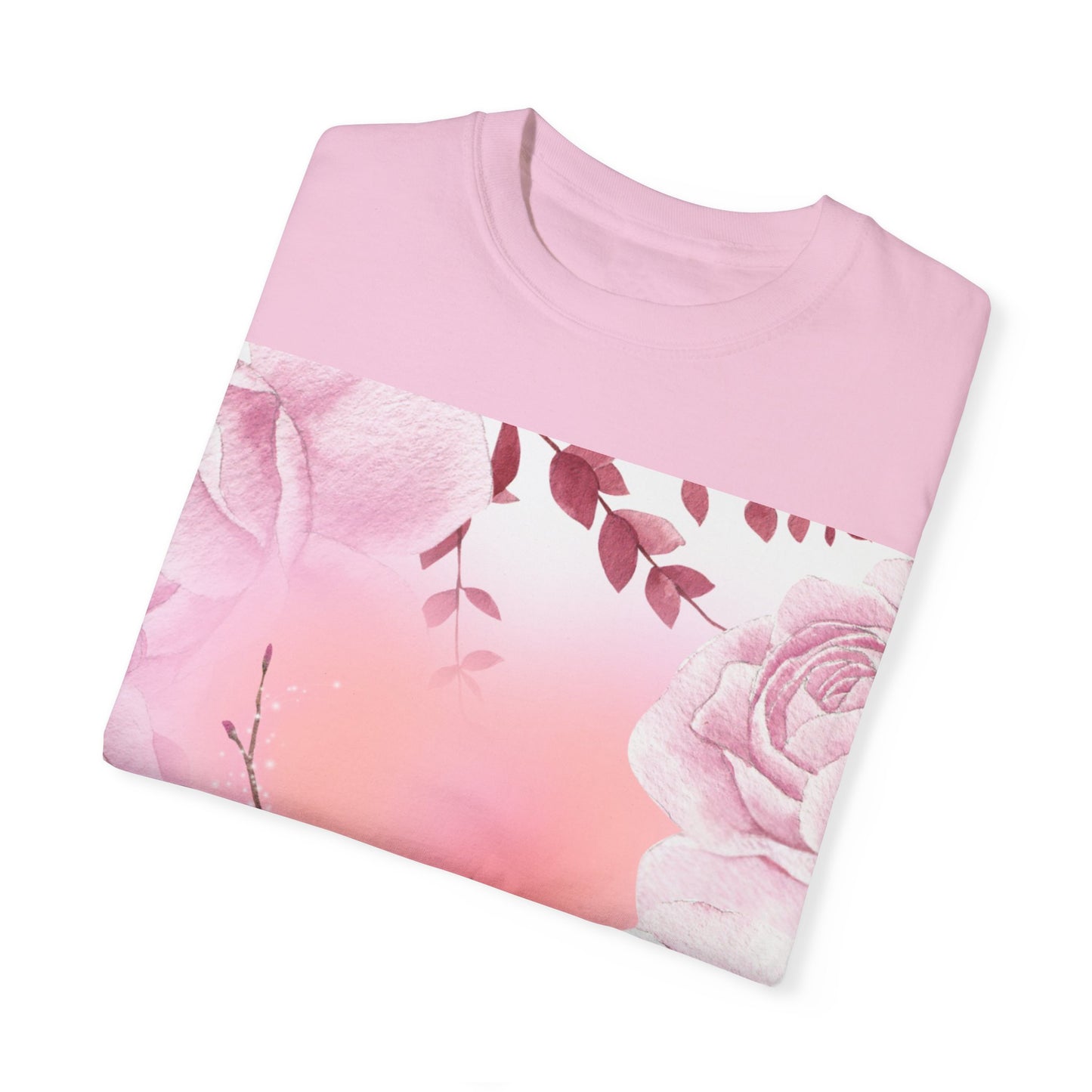 Whimsical Floral Unisex Garment-Dyed T-Shirt