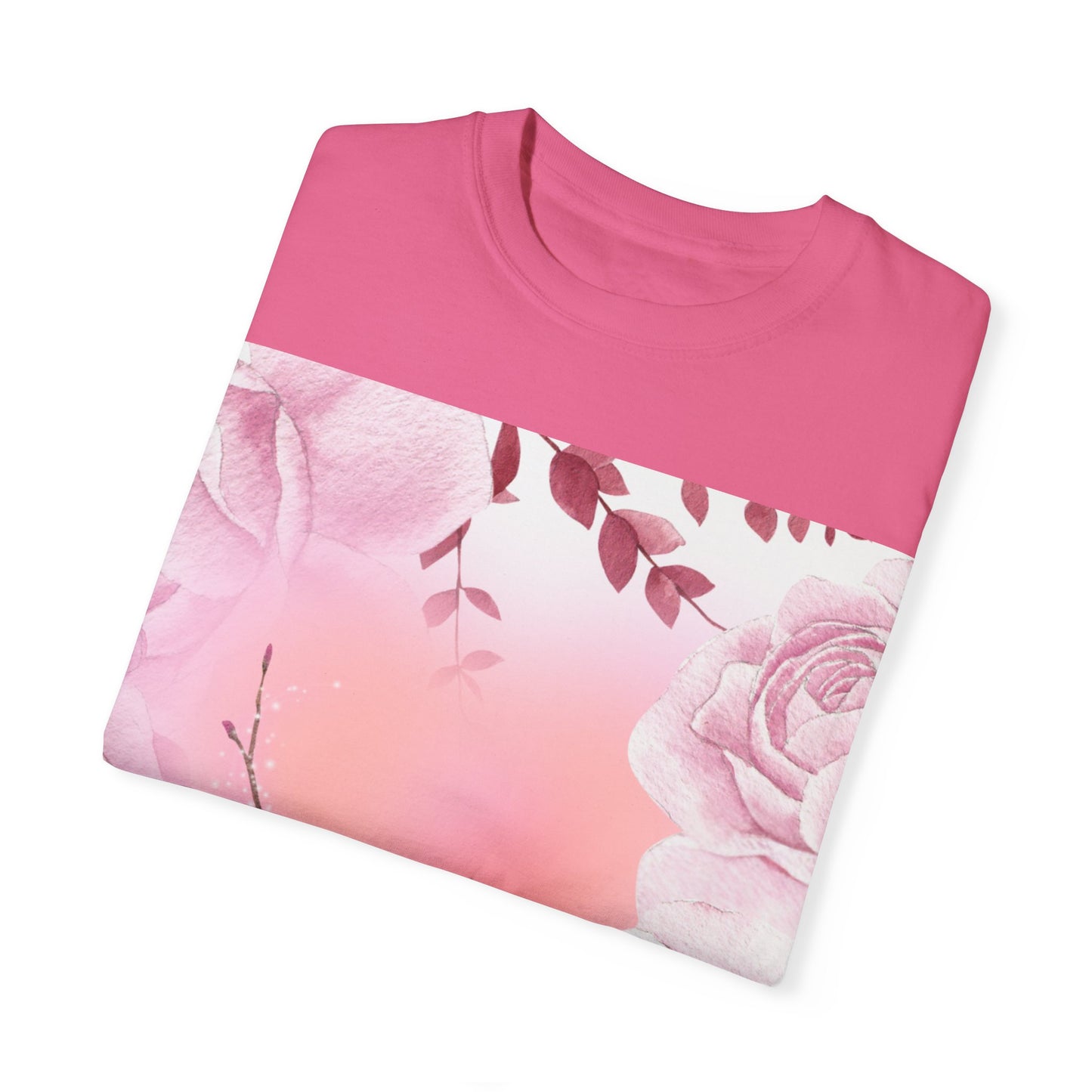 Whimsical Floral Unisex Garment-Dyed T-Shirt