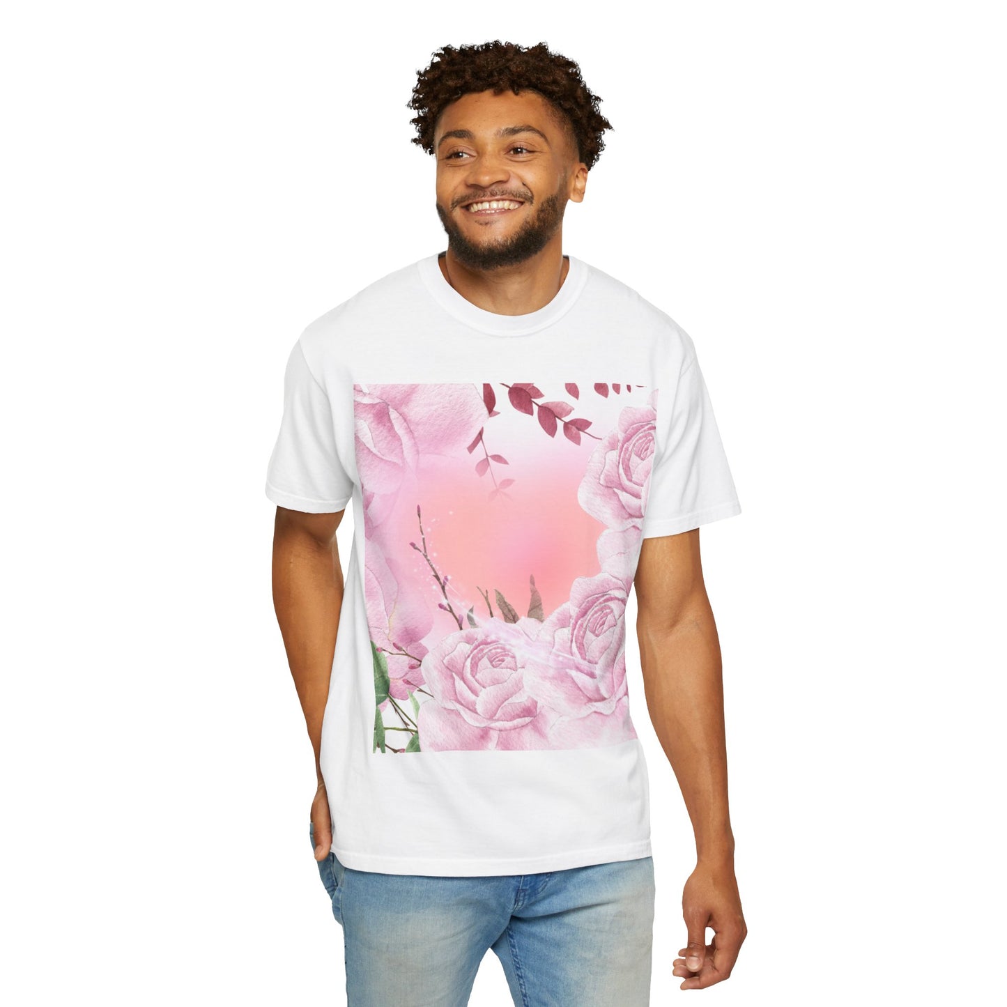 Whimsical Floral Unisex Garment-Dyed T-Shirt