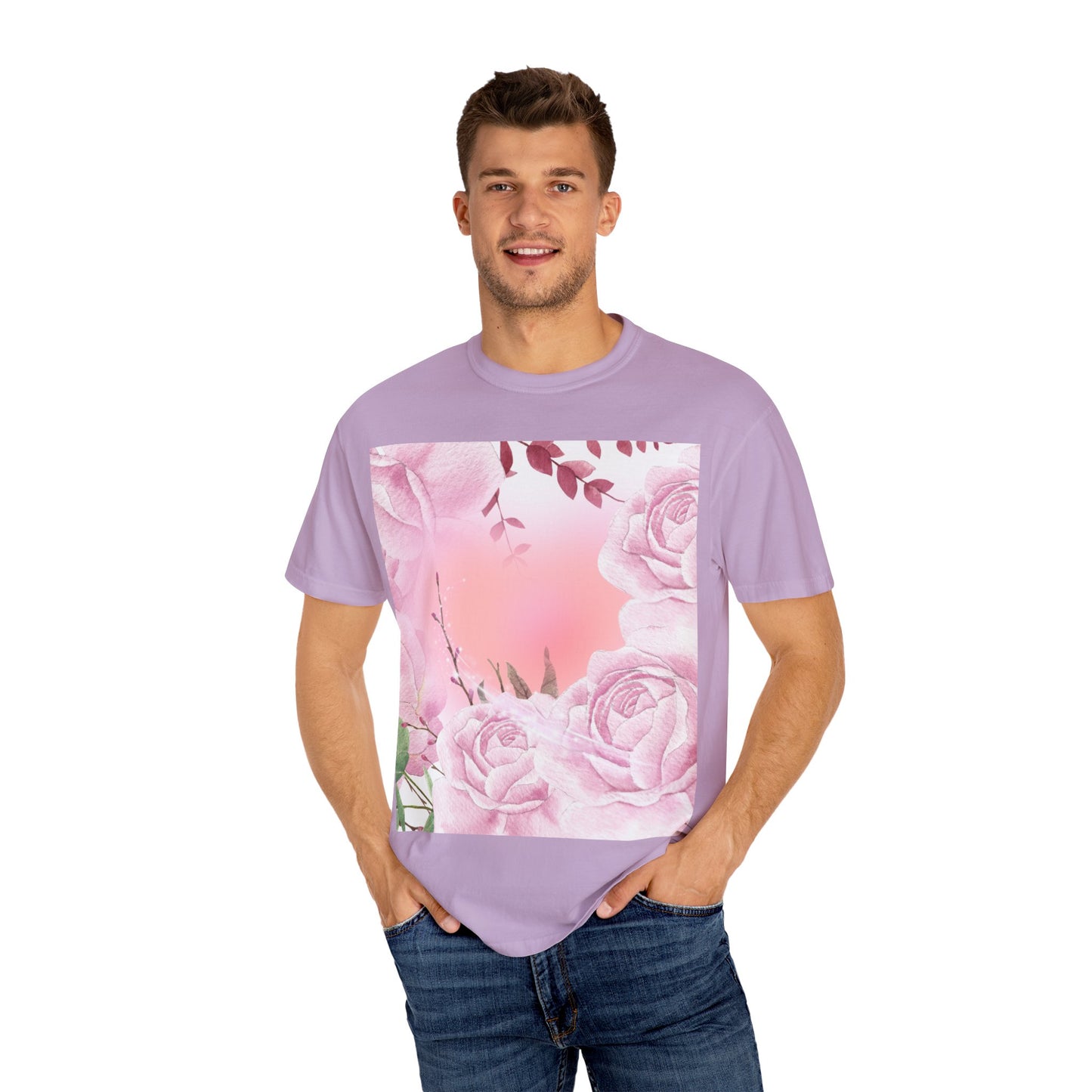 Whimsical Floral Unisex Garment-Dyed T-Shirt