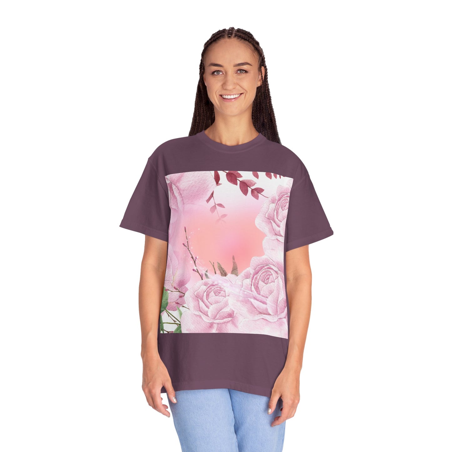 Whimsical Floral Unisex Garment-Dyed T-Shirt