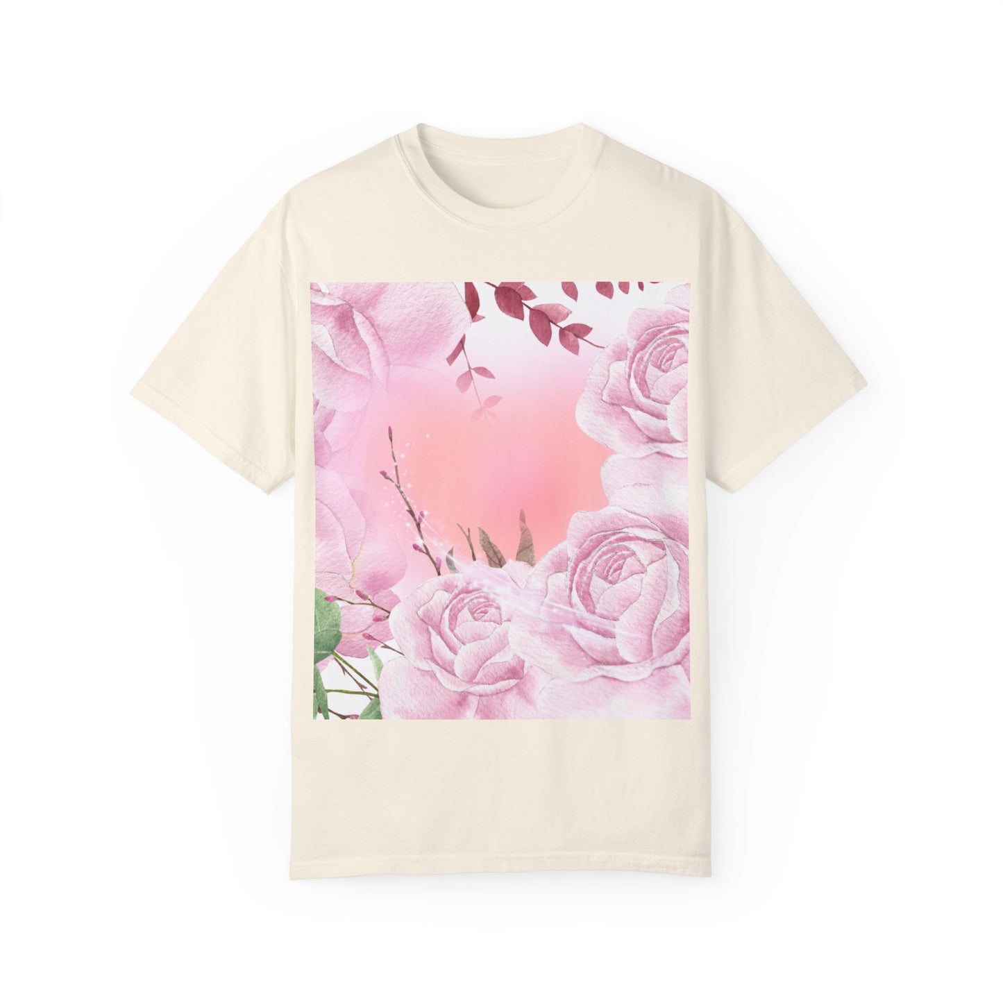 Whimsical Floral Unisex Garment-Dyed T-Shirt