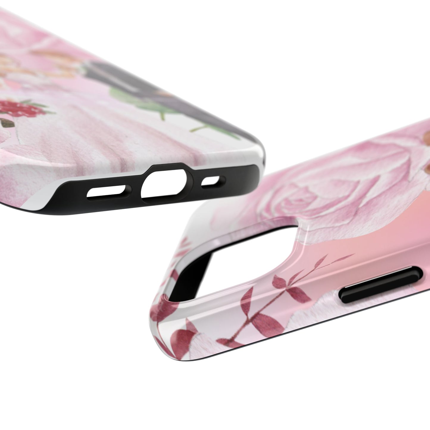 Elegant Floral Wedding Phone Case - Stylish Tough Protection for Brides & Newlyweds