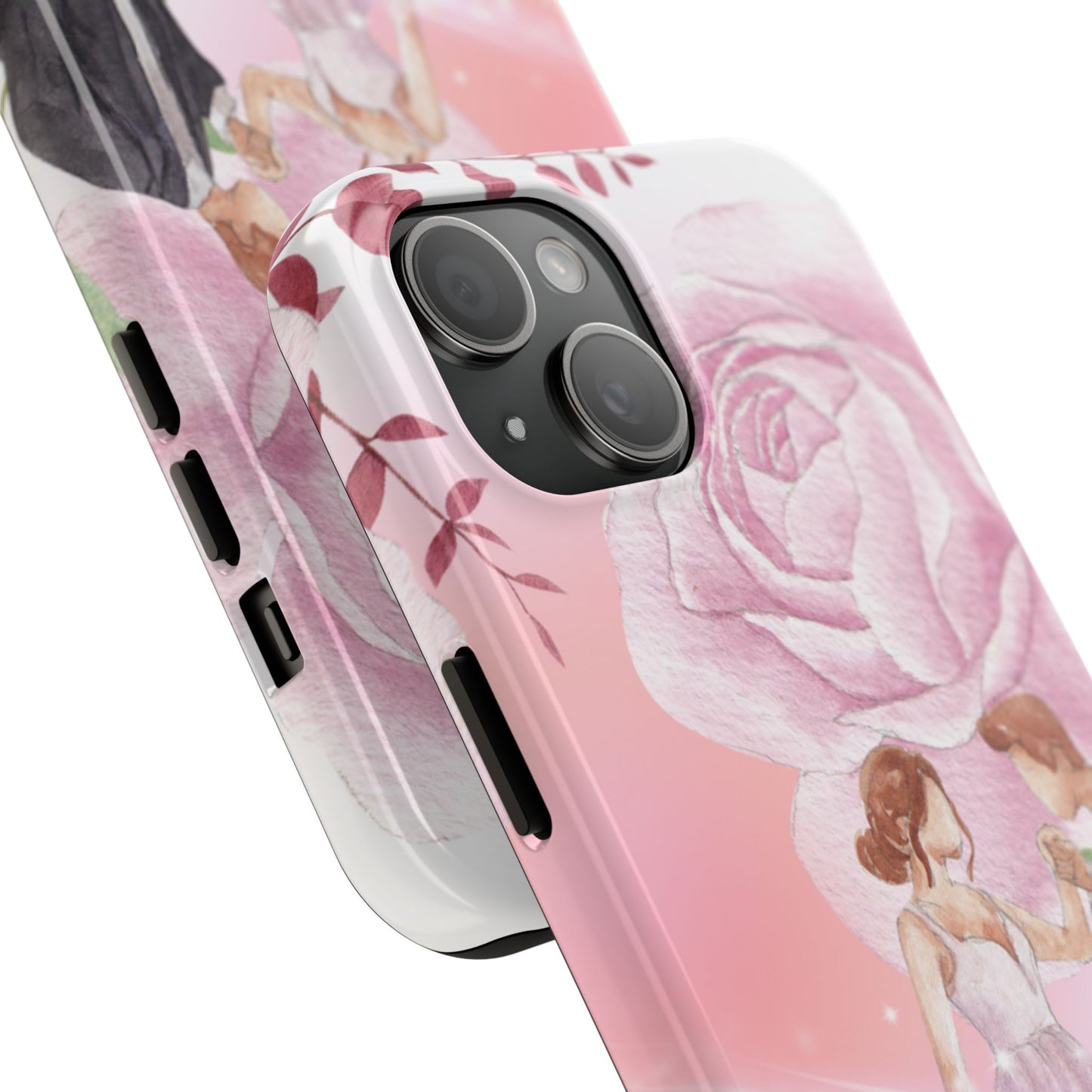 Elegant Floral Wedding Phone Case - Stylish Tough Protection for Brides & Newlyweds