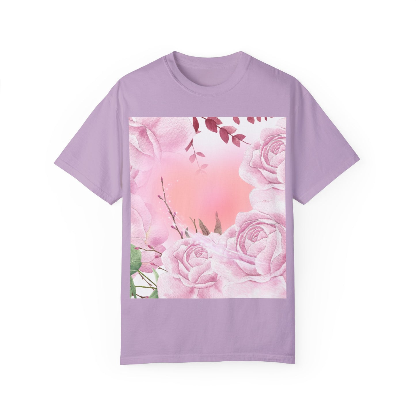 Whimsical Floral Unisex Garment-Dyed T-Shirt