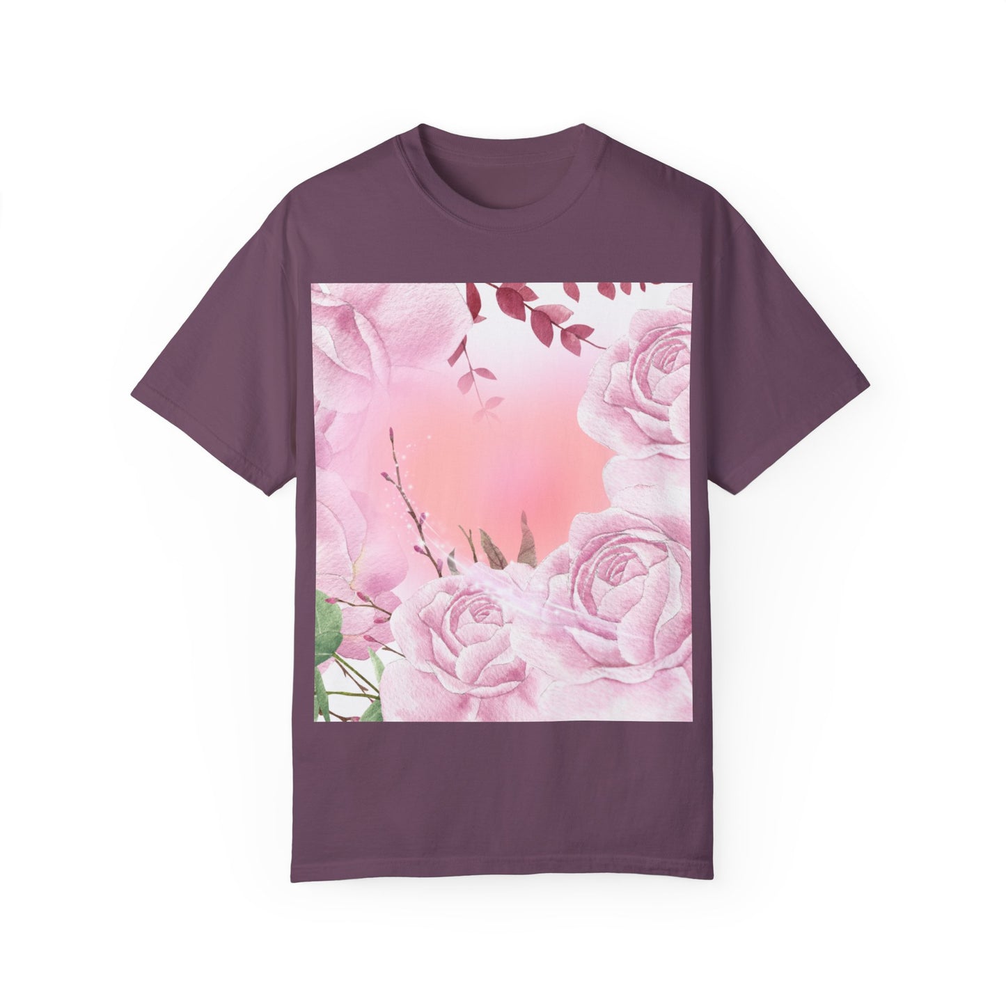 Whimsical Floral Unisex Garment-Dyed T-Shirt