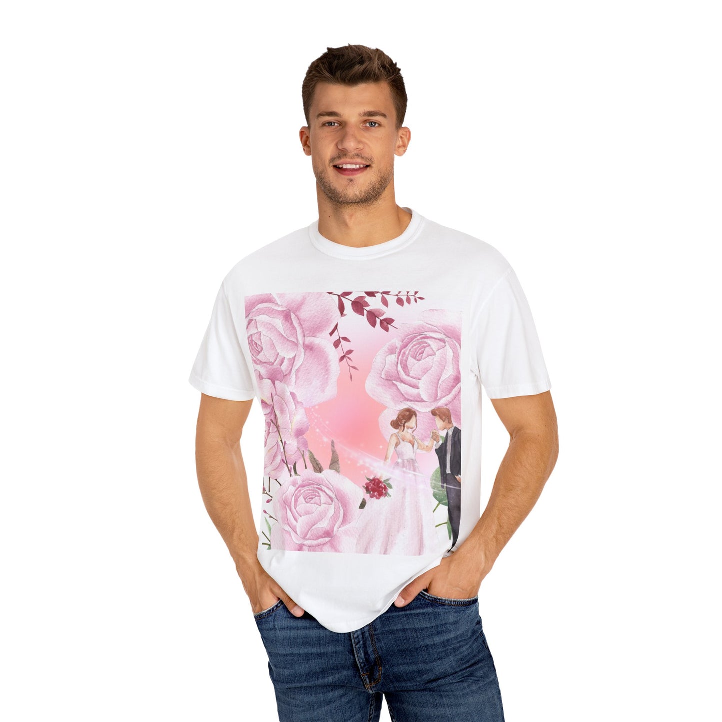 Romantic Floral Wedding T-Shirt | Perfect Gift for Brides and Couples