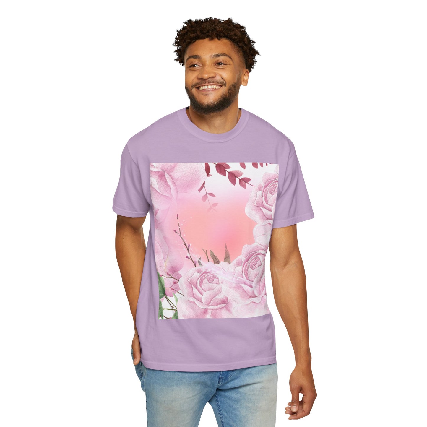 Whimsical Floral Unisex Garment-Dyed T-Shirt