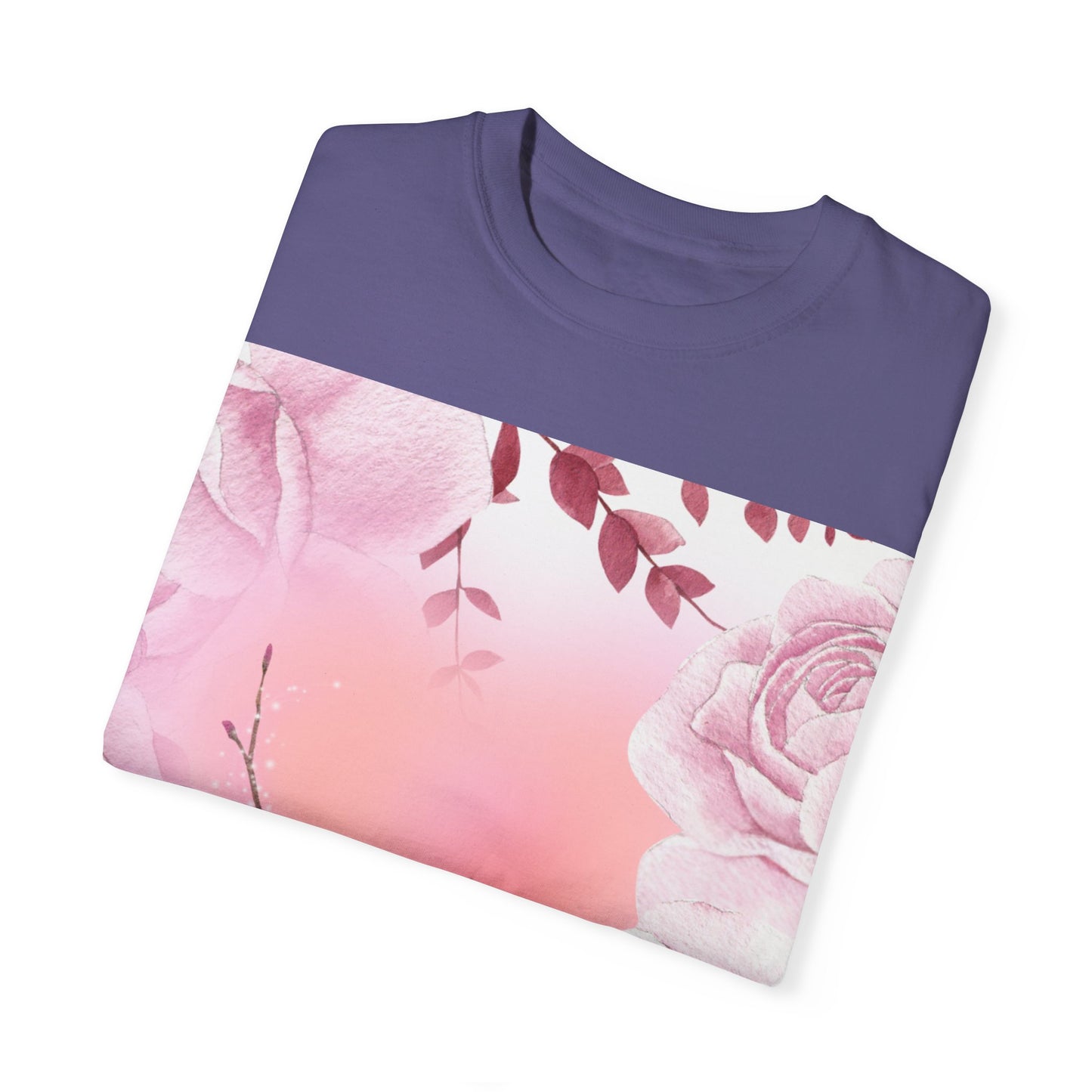 Whimsical Floral Unisex Garment-Dyed T-Shirt