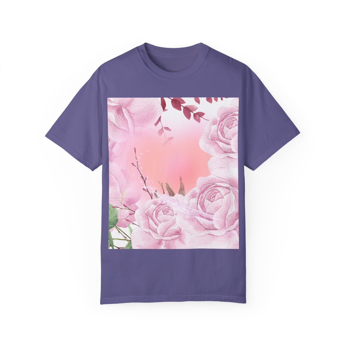 Whimsical Floral Unisex Garment-Dyed T-Shirt