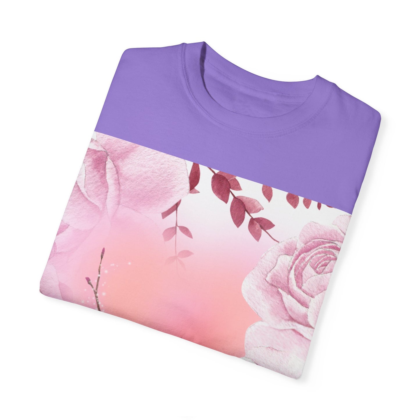 Whimsical Floral Unisex Garment-Dyed T-Shirt