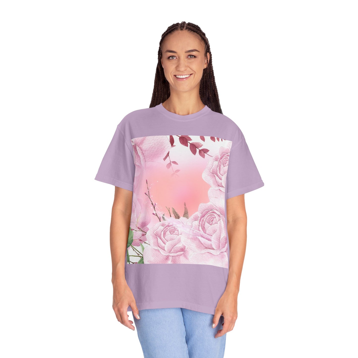 Whimsical Floral Unisex Garment-Dyed T-Shirt