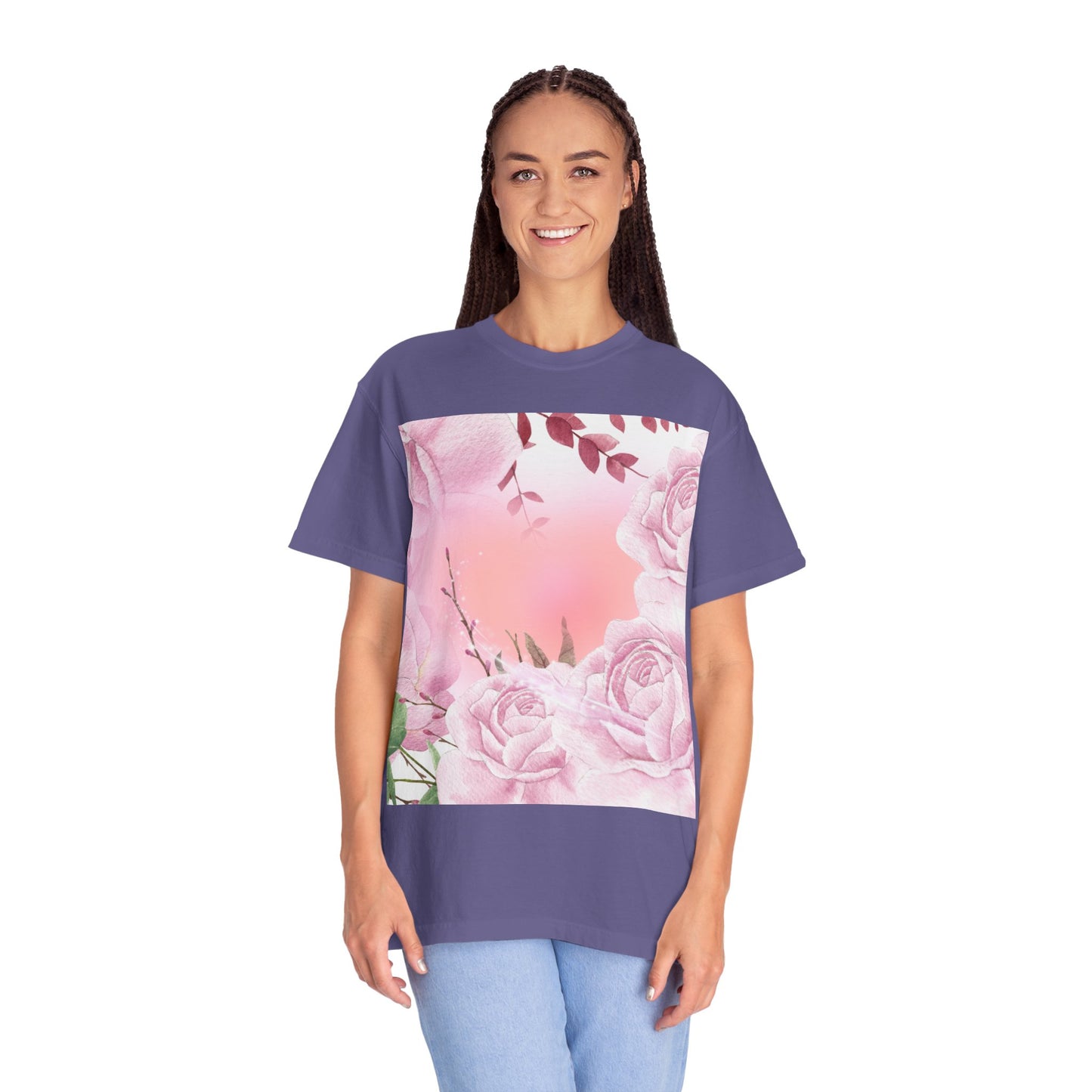 Whimsical Floral Unisex Garment-Dyed T-Shirt