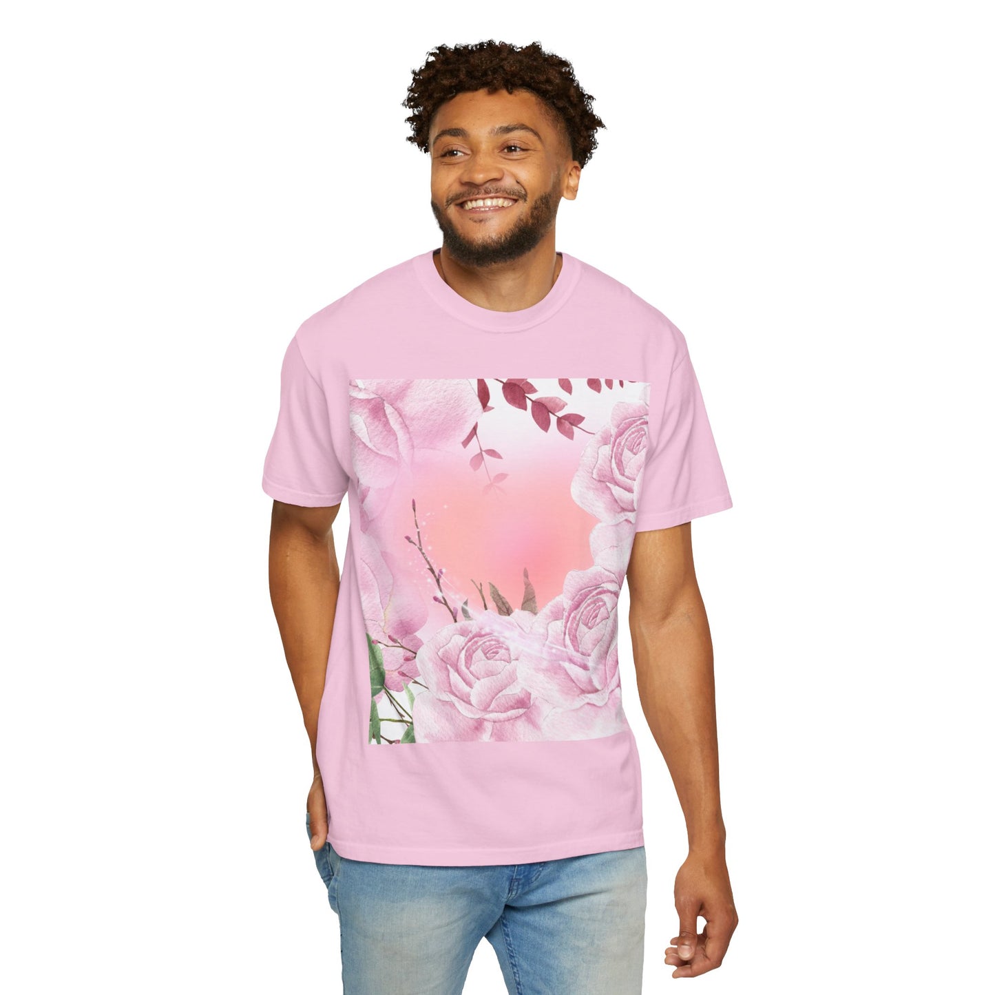 Whimsical Floral Unisex Garment-Dyed T-Shirt