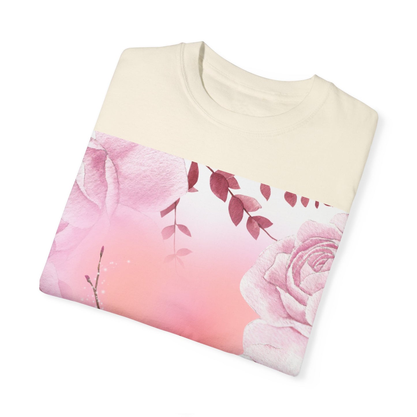 Whimsical Floral Unisex Garment-Dyed T-Shirt