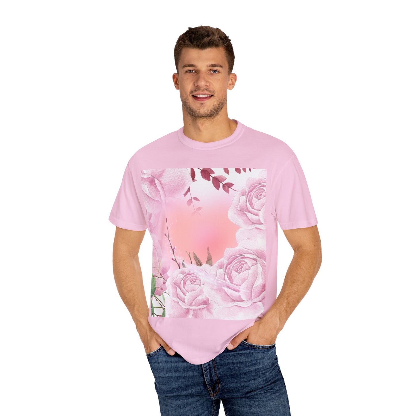 Whimsical Floral Unisex Garment-Dyed T-Shirt