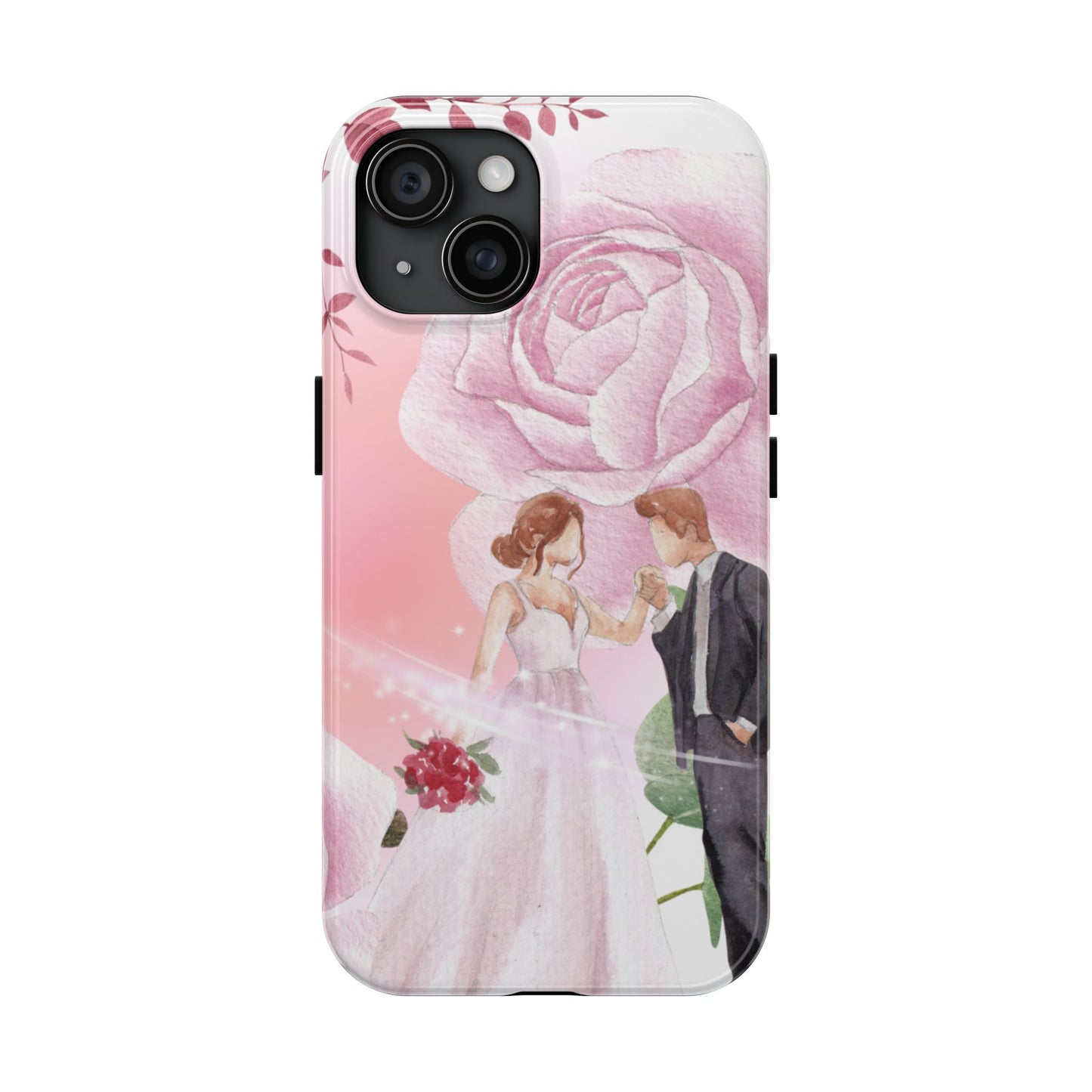 Elegant Floral Wedding Phone Case - Stylish Tough Protection for Brides & Newlyweds