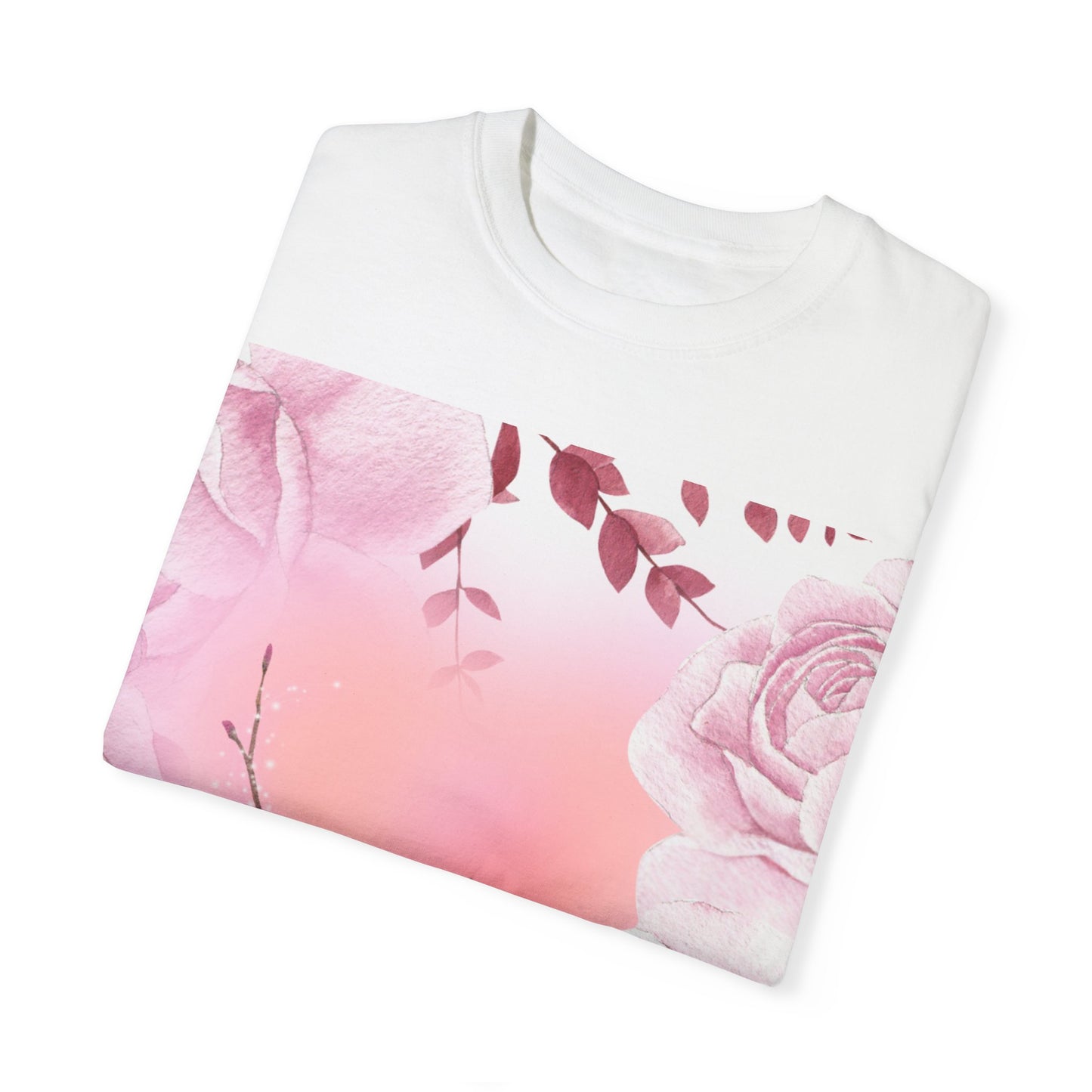 Whimsical Floral Unisex Garment-Dyed T-Shirt