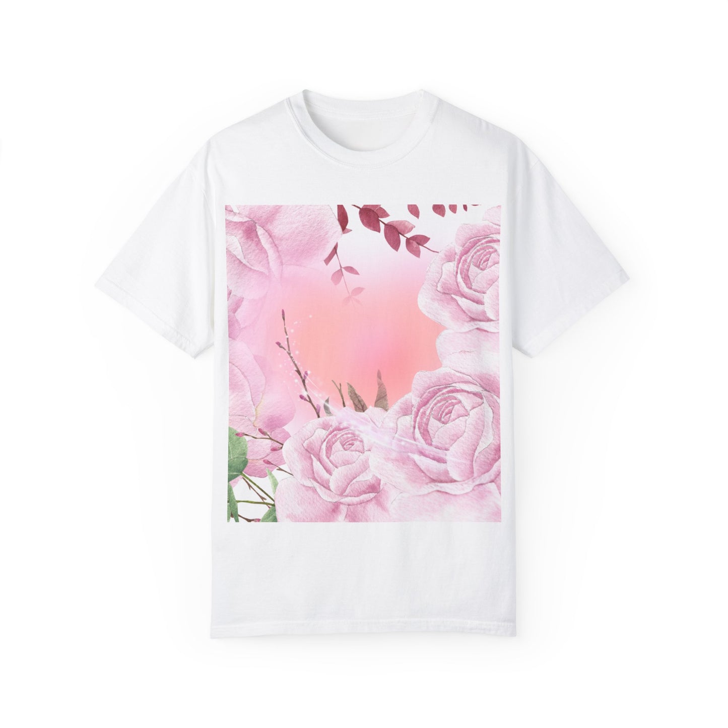 Whimsical Floral Unisex Garment-Dyed T-Shirt