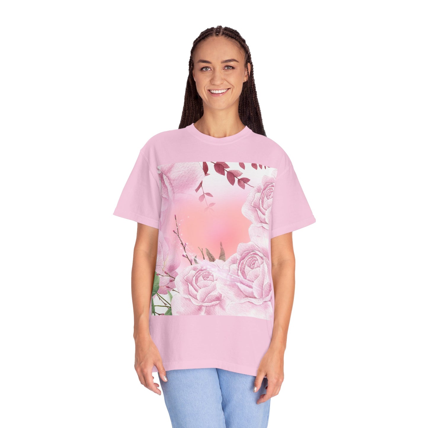 Whimsical Floral Unisex Garment-Dyed T-Shirt