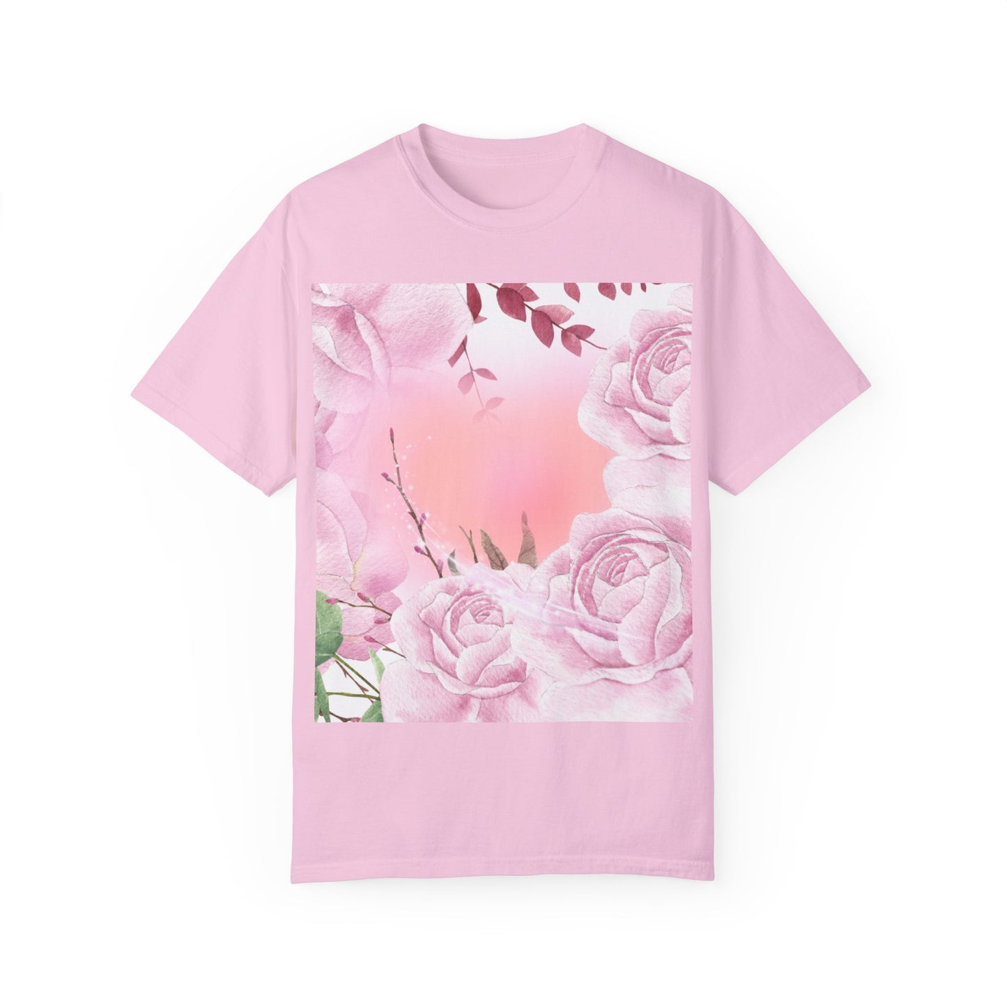 Whimsical Floral Unisex Garment-Dyed T-Shirt