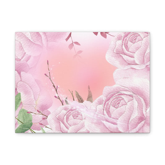 Pink Floral Canvas Wall Art - Soft Rose Design for Home Decor