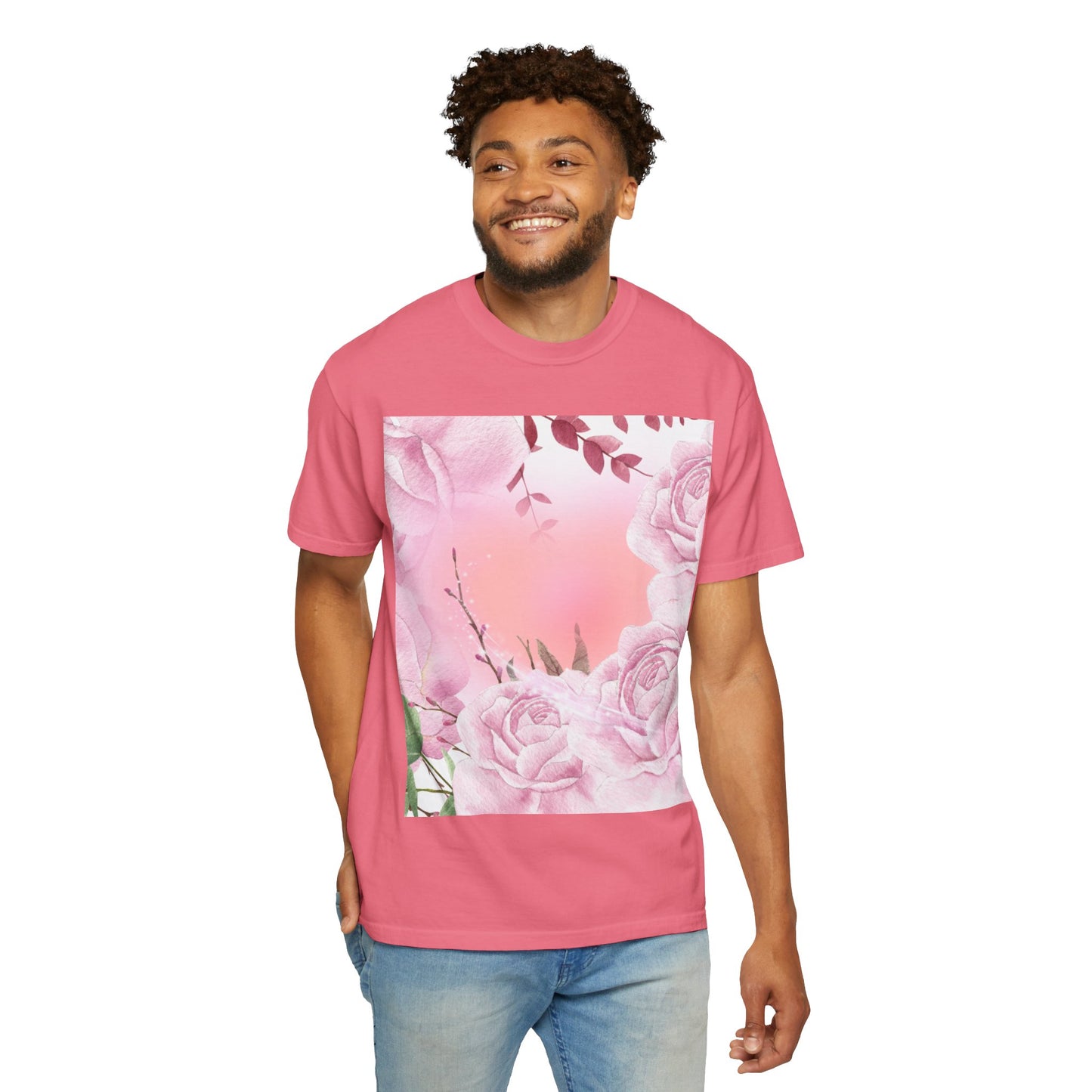 Whimsical Floral Unisex Garment-Dyed T-Shirt